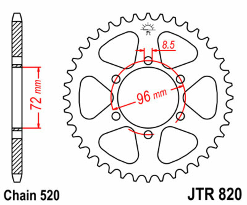 Couronne JT SPROCKETS acier standard - 520