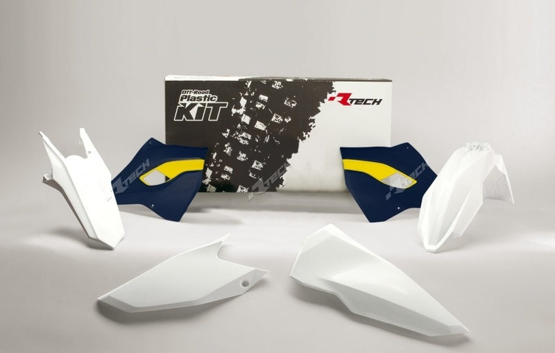 Kit plastique RACETECH couleur origine (2016) blanc/bleu/jaune Husqvarna