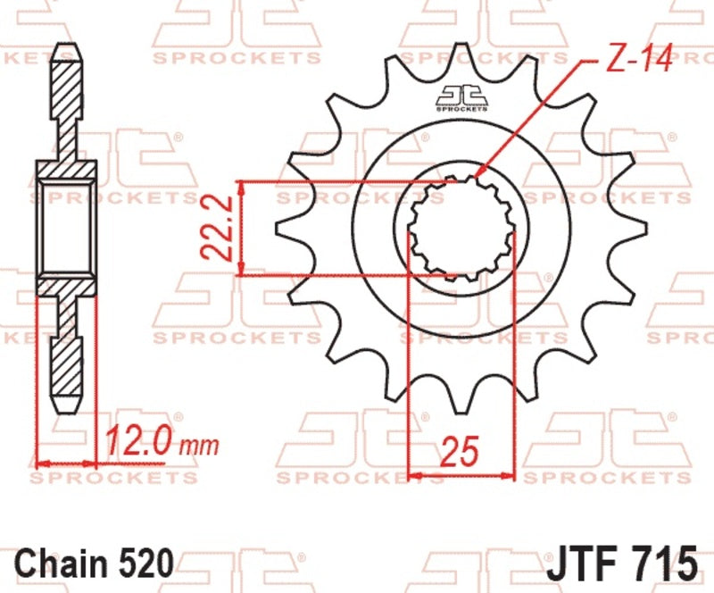 Pignon JT SPROCKETS acier standard - 520