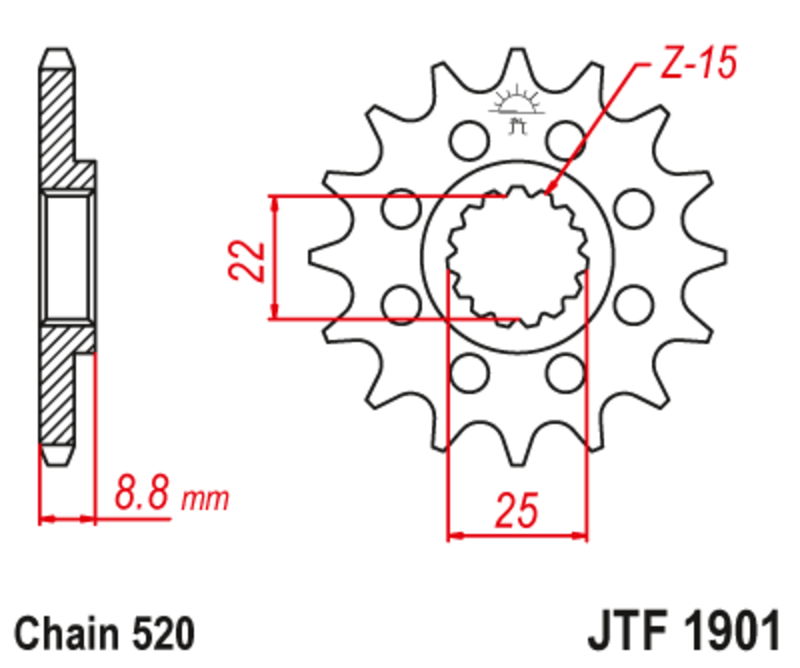 Pignon JT SPROCKETS acier standard - 520