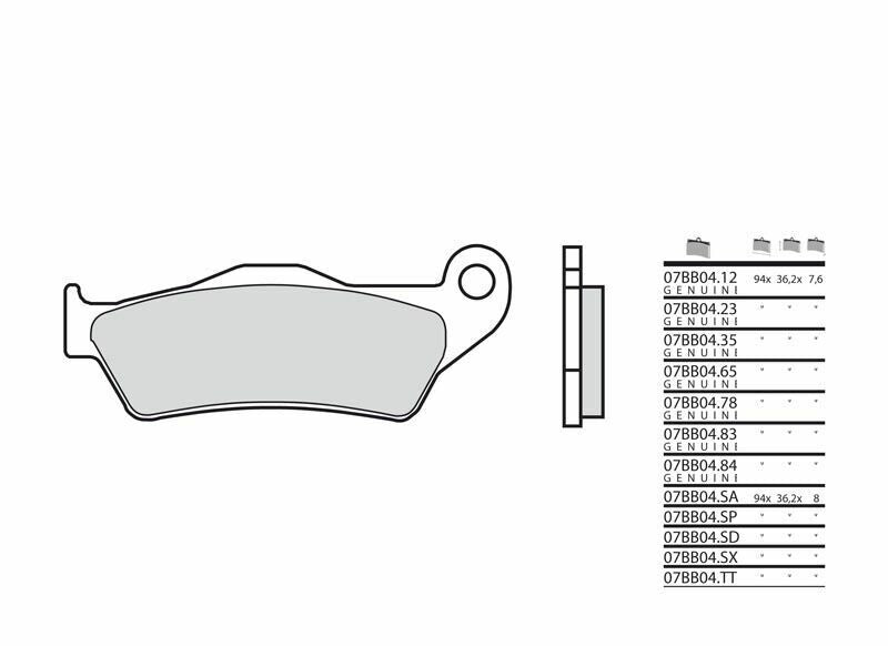 Plaquettes de frein BREMBO métal fritté - 07BB0483