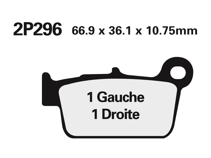 Plaquettes de frein NISSIN route /Off-Road métal fritté - 2P-296ST-MX