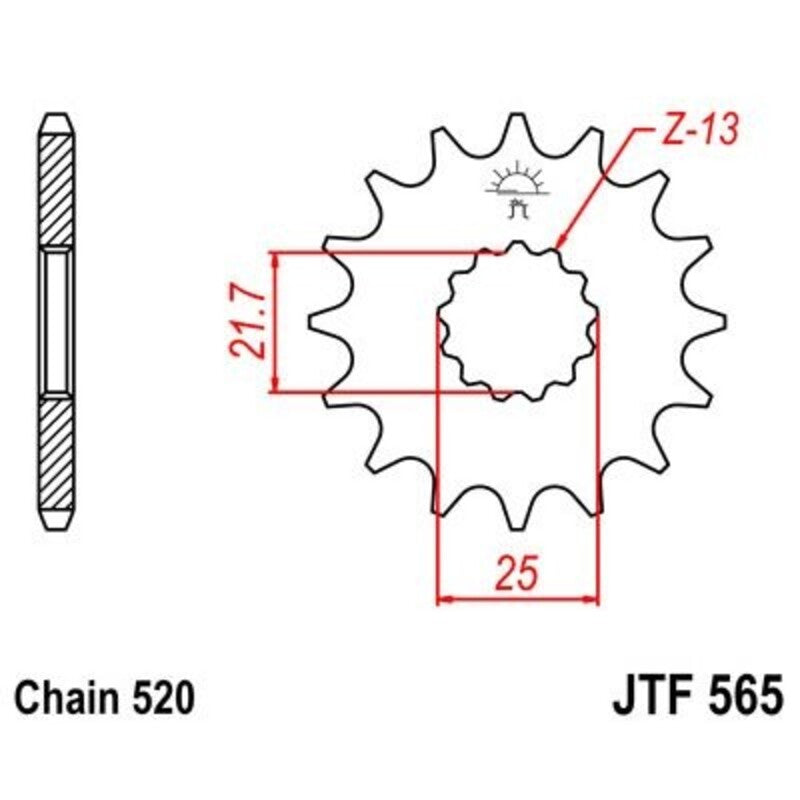 Pignon JT SPROCKETS acier anti-bruit - 520