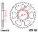 Couronne JT SPROCKETS acier standard - 520