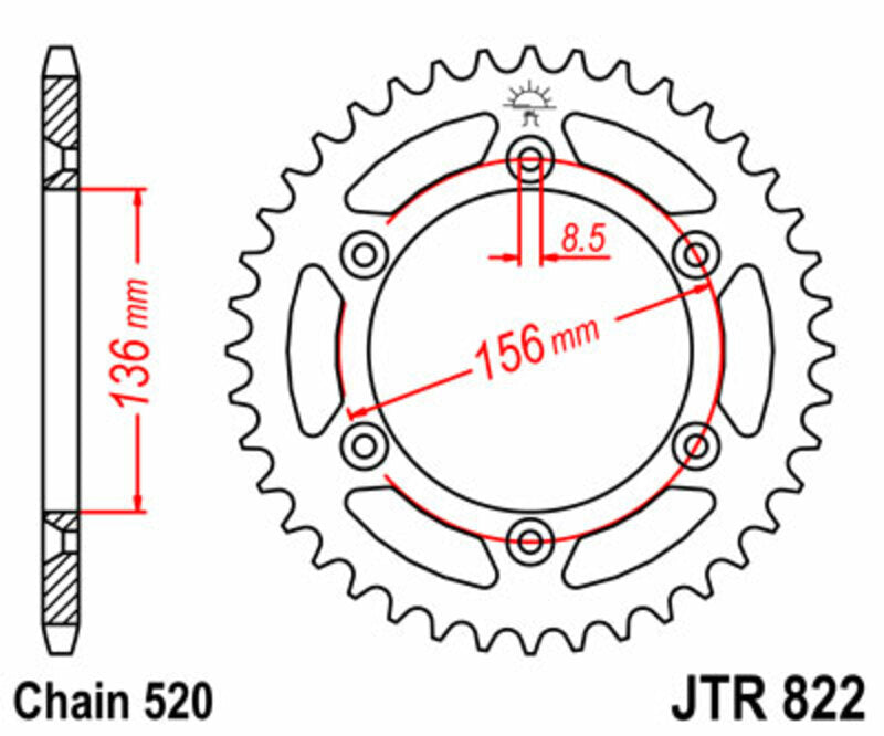 Couronne JT SPROCKETS acier standard - 520