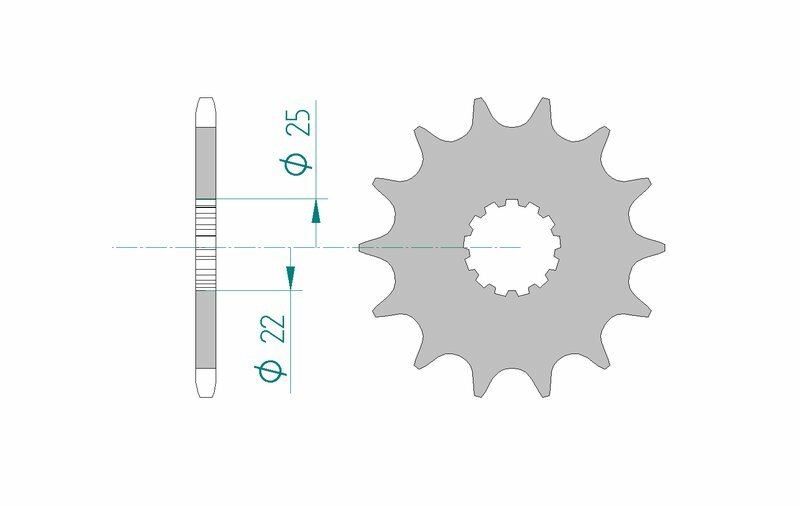 Pignon AFAM acier standard - 520