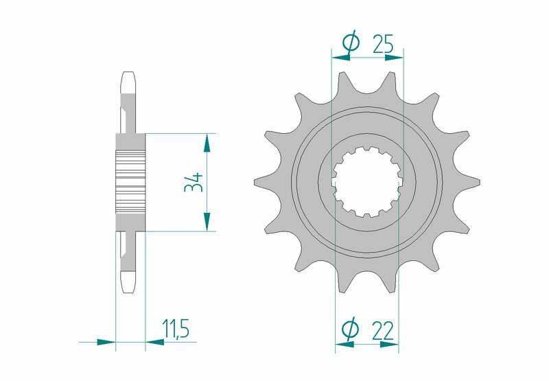 Pignon AFAM acier standard - 520