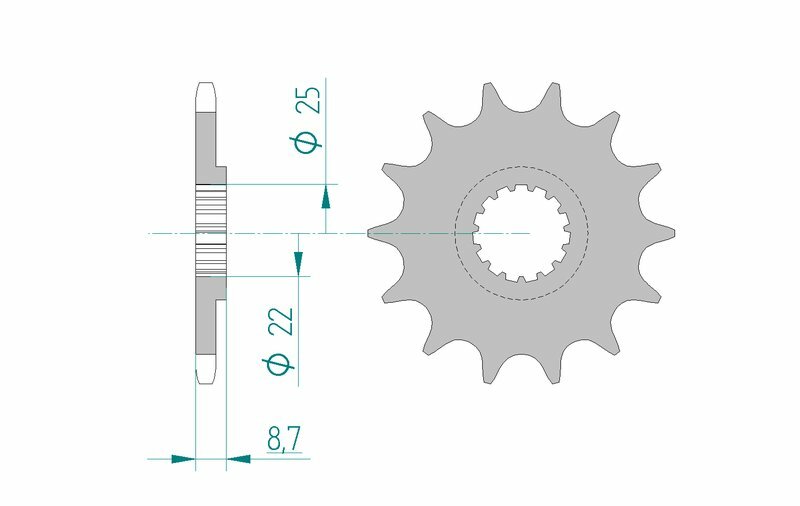 Pignon AFAM acier standard - 520