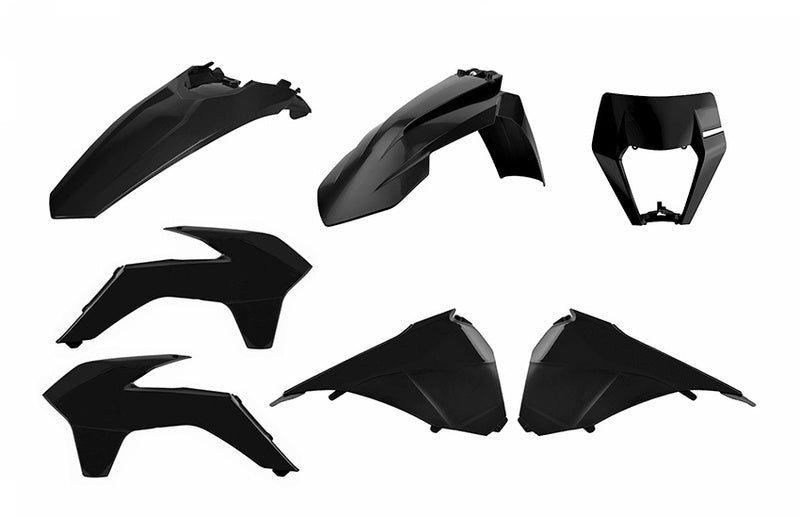Kit plastique POLISPORT Enduro Restyling noir KTM EXC