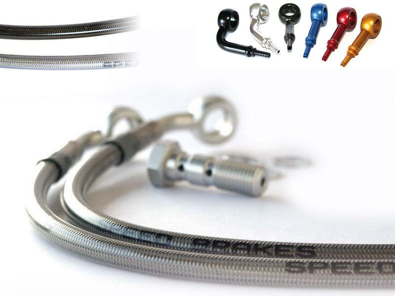 Durite de frein Aviation SPEEDBRAKES inox/raccord noir