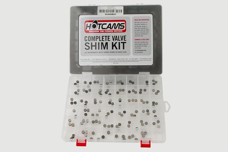 Coffret de pastilles de soupapes HOT CAMS Ø7,48x1,20 à Ø7,48x3,50mm (chaques tailles x3)