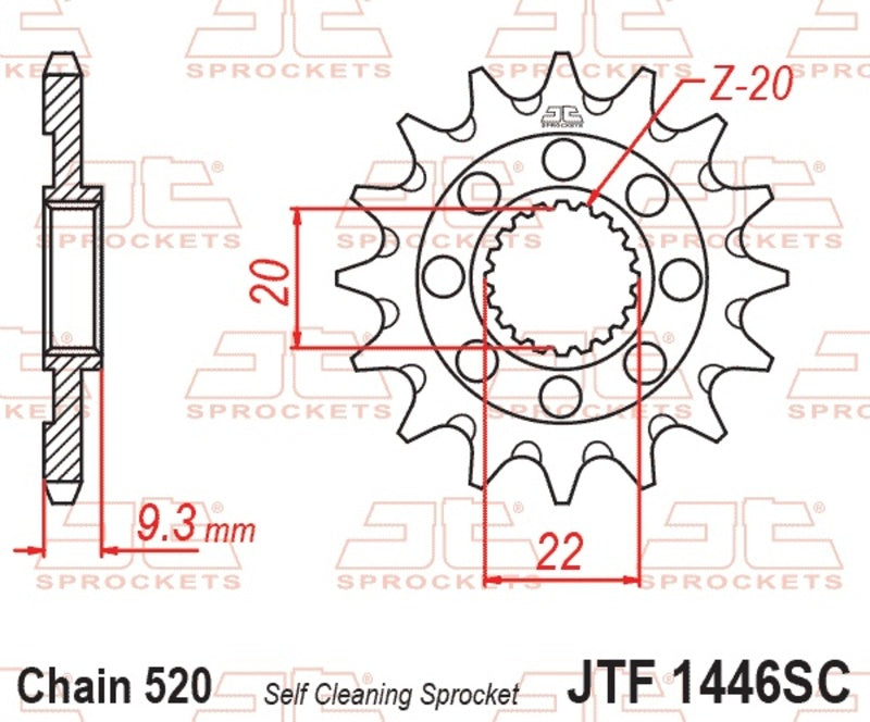 Pignon JT SPROCKETS acier anti-boue - 520