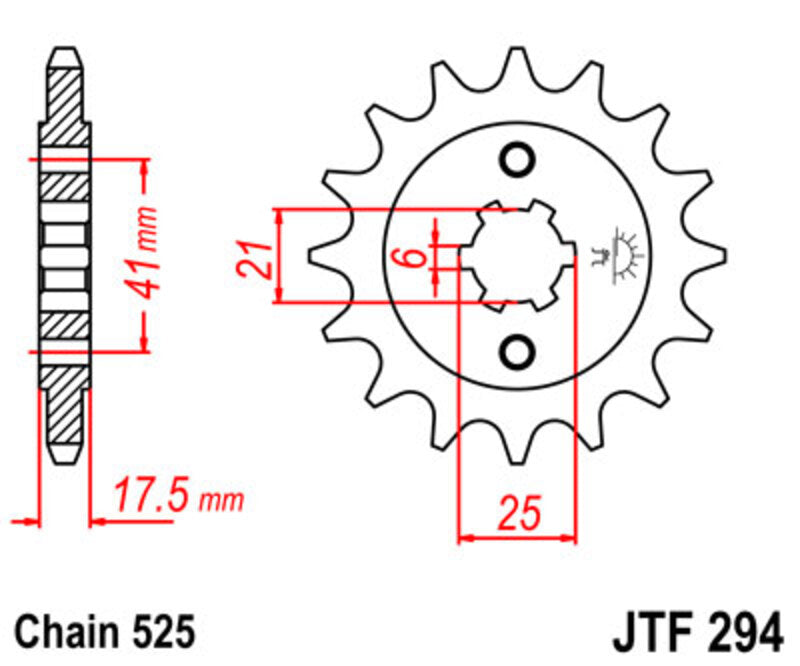 Pignon JT SPROCKETS acier standard - 525