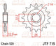 Pignon JT SPROCKETS acier standard - 520