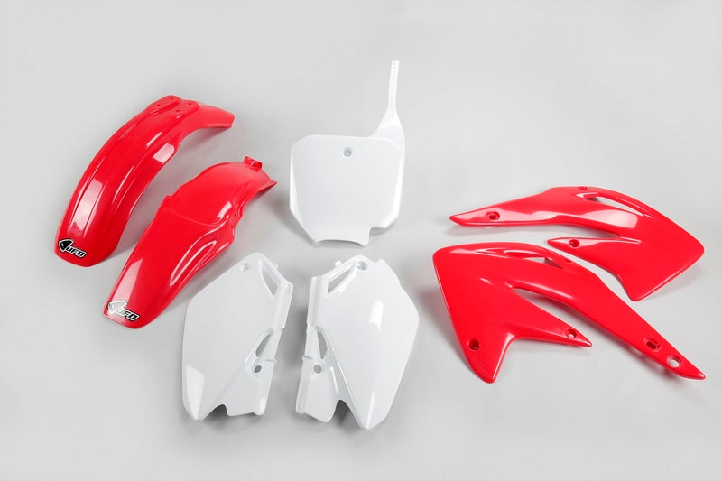Kit plastique UFO couleur origine rouge/blanc Honda CR85R/RB