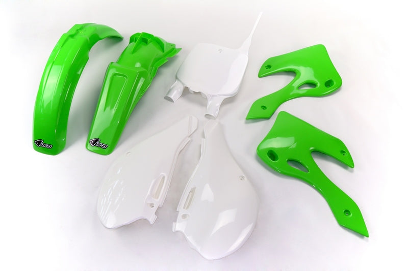 Kit plastique UFO couleur origine vert/blanc Kawasaki KX125/250