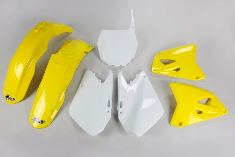 Kit plastique UFO couleur origine jaune/blanc Suzuki RM125/250