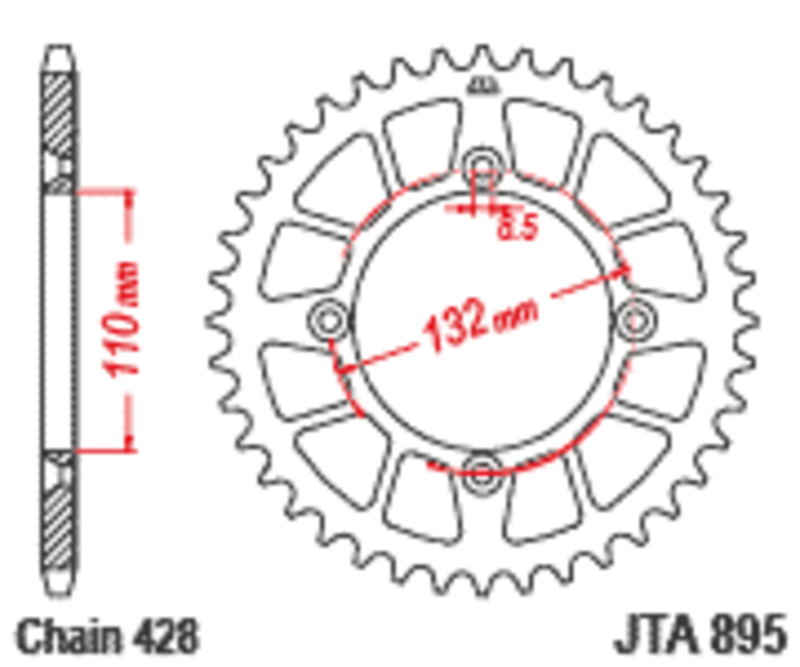 Couronne JT SPROCKETS alu standard - 428