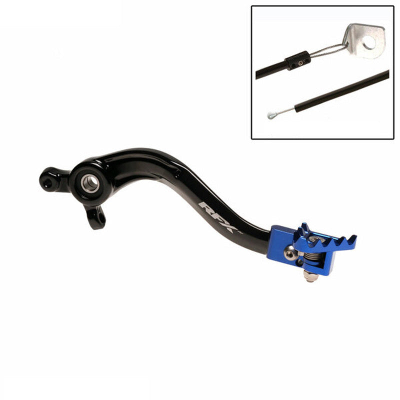 Pédale de frein RFX Pro Series - embout repliable - noir/bleu