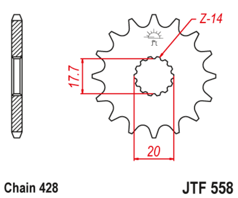 Pignon JT SPROCKETS acier anti-bruit - 428